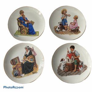 Set Of four Norman Rockwell Plates